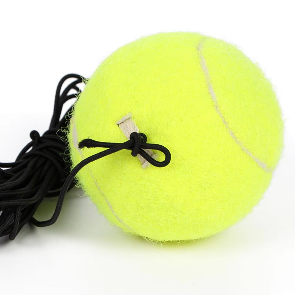 Tennis training set with ball and long elastic cord